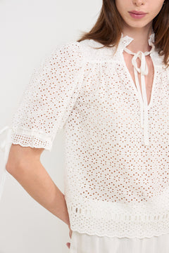 Alouette Ss Cotton Top - Pristine