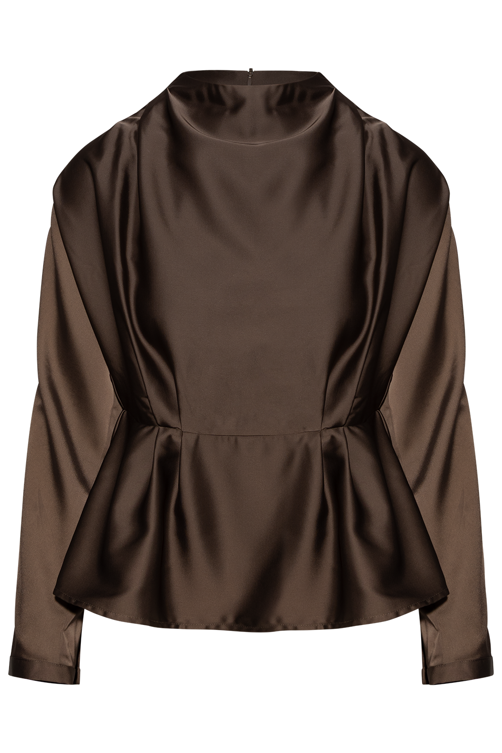 Yaspella Ls Funnel Neck Top S. Noos - Chocolate Brown