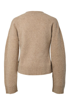 Yasemila Ls Wool Knit Cardigan - Fungi Melange
