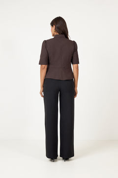 Yasriu 2/4 Scarf Blazer S. - Coffee Bean Melange