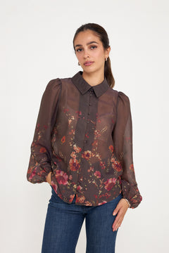 Yasromantica Ls Shirt - D2d - Chicory Coffee Romantica Print