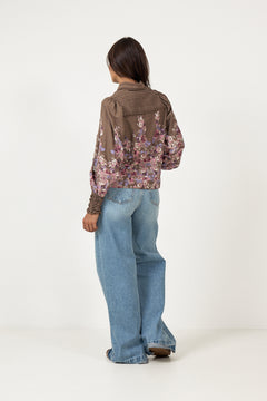 Yassomellu Ls Shirt - Timber Wolf Somellu Print