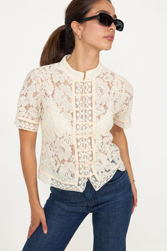Liljaic Ss Shirt - Off White Lace