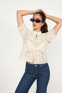 Liljaic Ss Shirt - Off White Lace