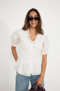 Arielic Blus - Vit med broderi