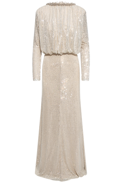 Champagne Rhinestone Embellished Maxi Dress - Champagne