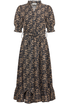 Grete Cord Midi Dress - Navy Flower