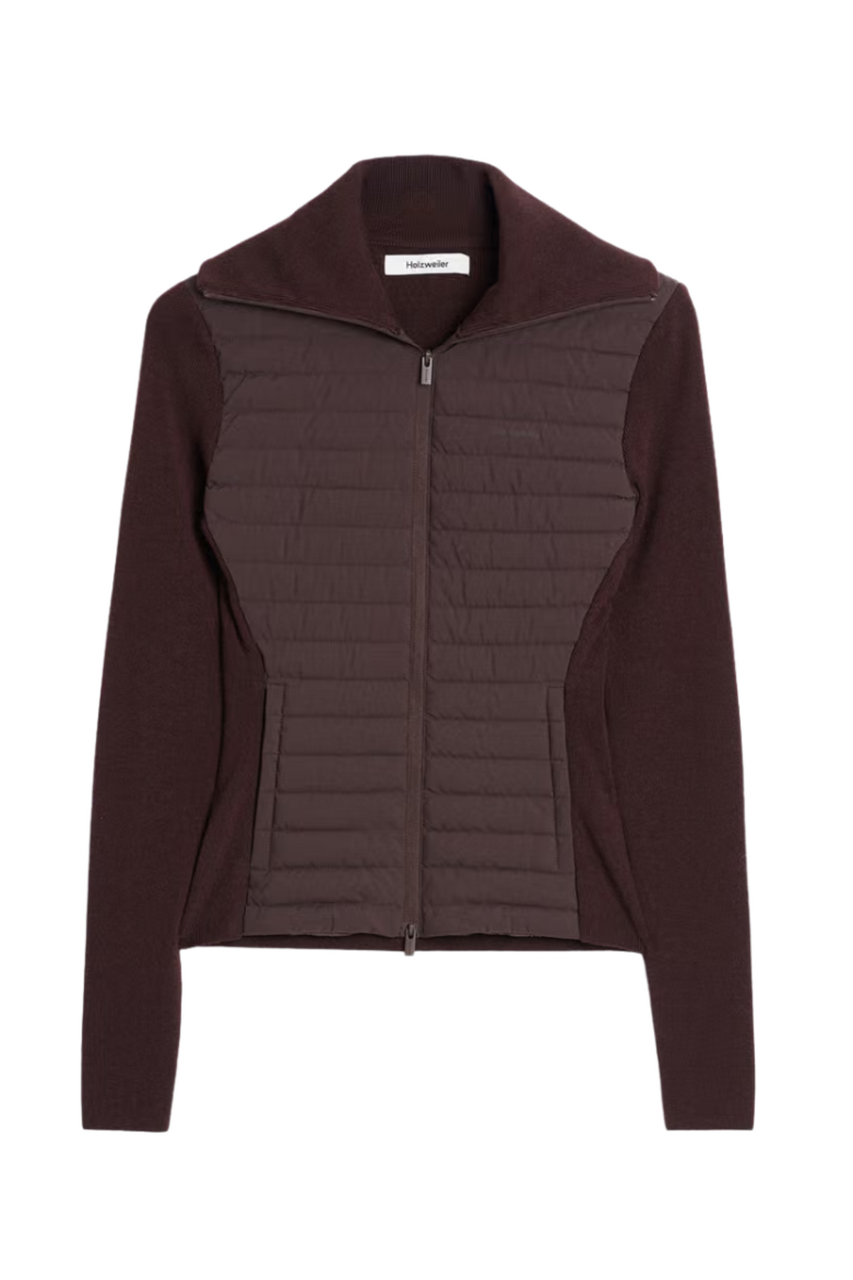 Lindsey Padded Knit Jacket - Brown