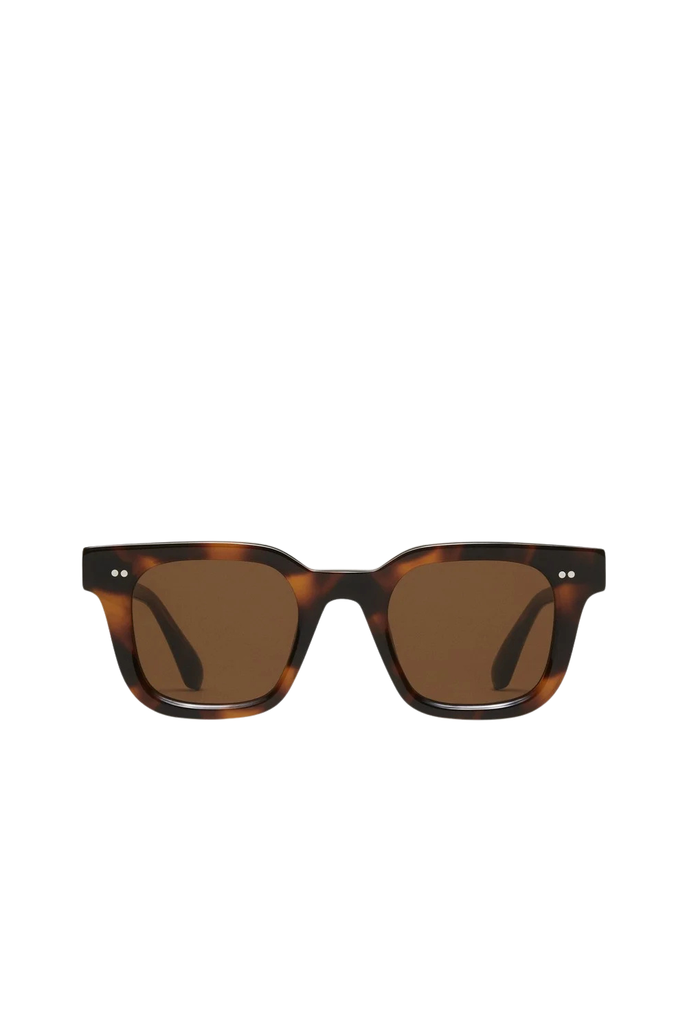 Brune skilpaddemønstrede solbriller fra Chimi Eyewear med firkantet innfatning og mørkebrune glass.