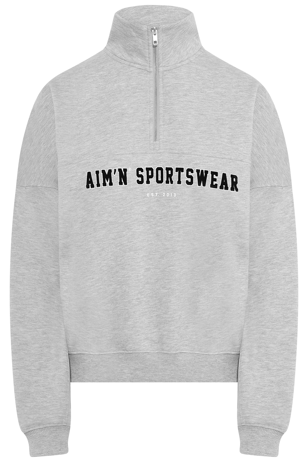 Varsity Sweat Half Zip - Grey Melange
