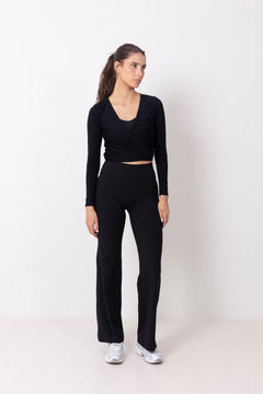 Shape Seamless Wrap Long Sleeve - Black