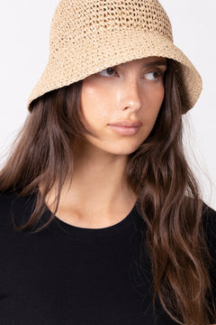 Day Raffia Crochet Bucket Hat - Starfish Beige