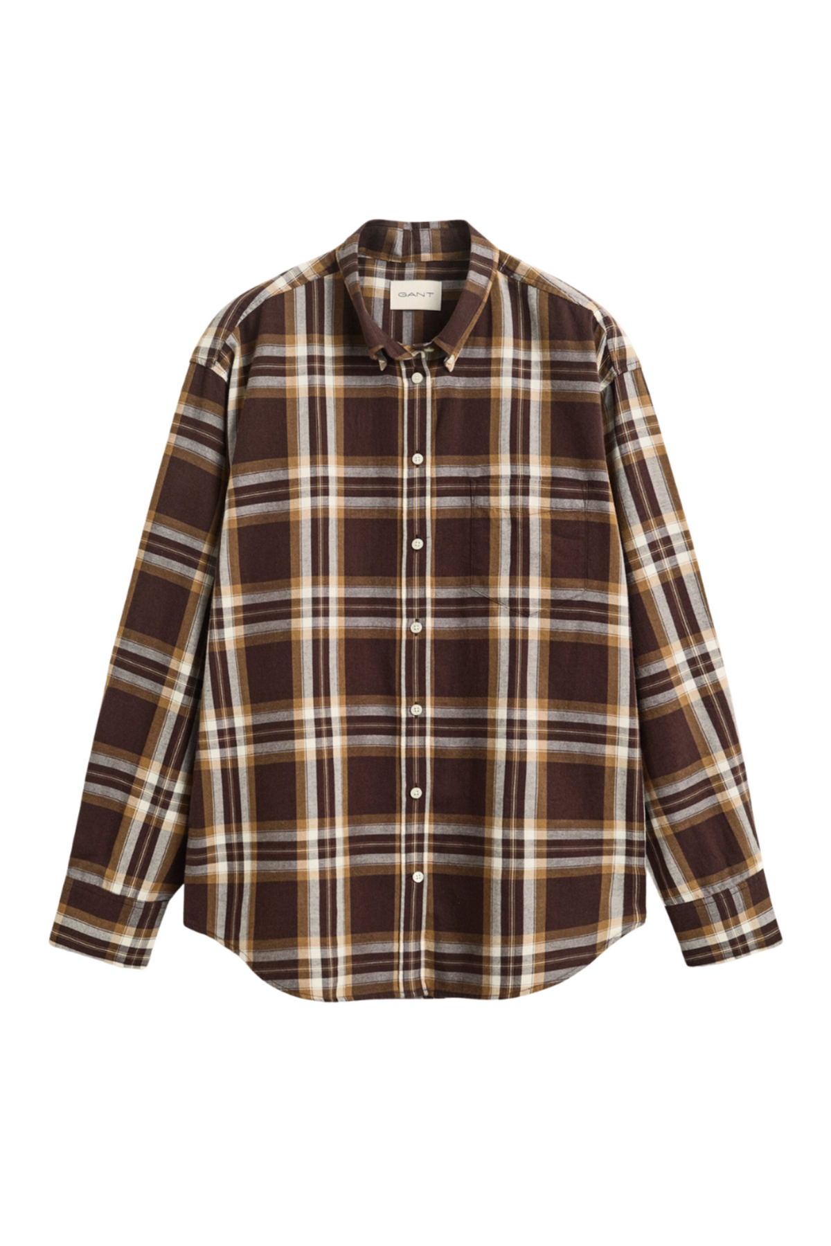 Reg Checked Flannel Shirt - Deep Brown