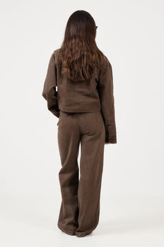Ann Wide Trousers - Brown