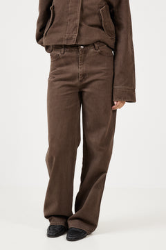 Ann Wide Trousers - Brown