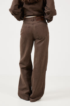 Ann Wide Trousers - Brown