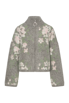 Tine Floral Cardigan - Grey Mix
