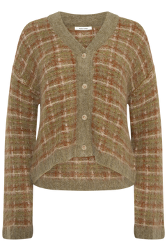 Kate Check Cardigan - Green Mix