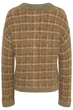 Kate Check Cardigan - Green Mix