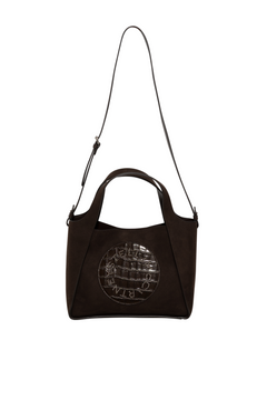 Logo Crossbody Tote Bag Alter Suede W/Eco Micely Croc Alter Mat - Coffee