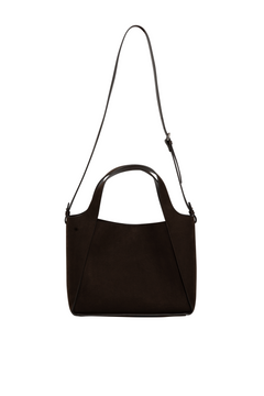 Logo Crossbody Tote Bag Alter Suede W/Eco Micely Croc Alter Mat - Coffee