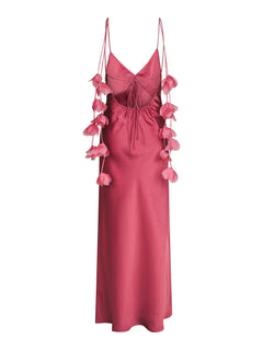 Colly Heavy Sateen Dress - Cherry Pink