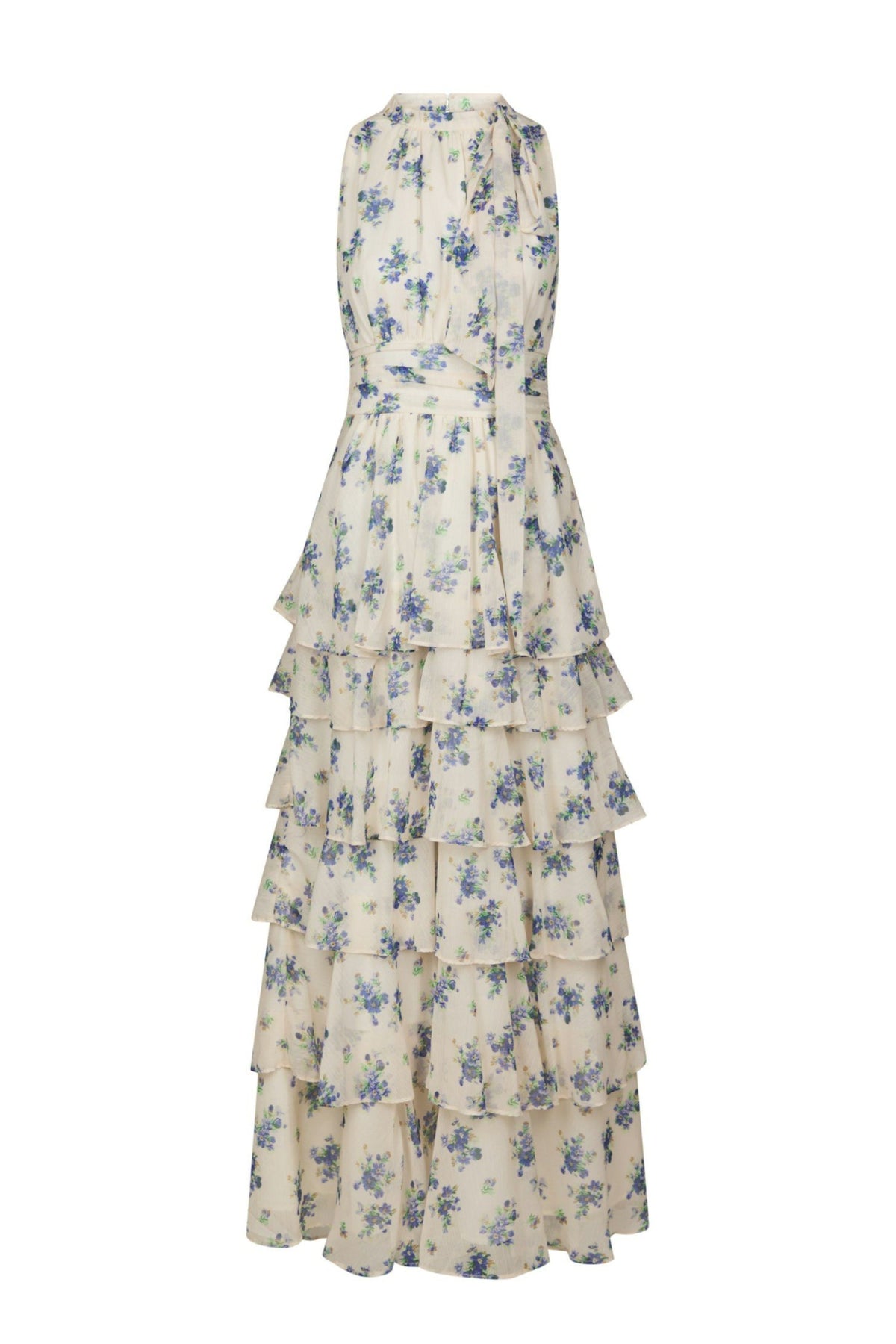 Marli Amazing Chiffon Rose Dress - Light Blue