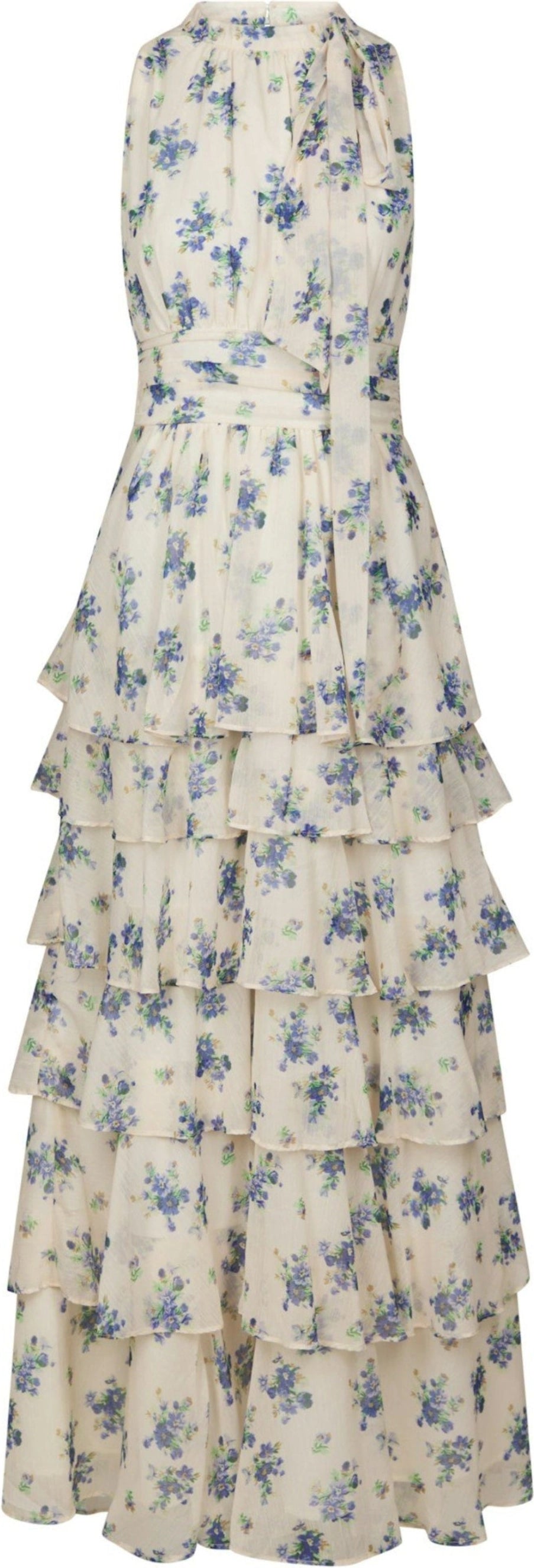 Marli Amazing Chiffon Rose Dress - Light Blue