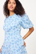 Kikka Chiffon Flower Dress - Ljusblå
