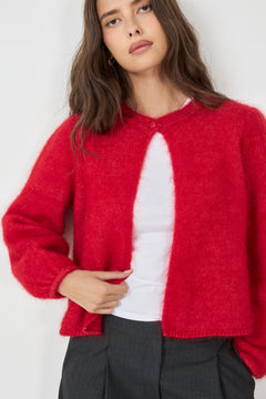 Amelia Chunky Cardigan - Bright Red