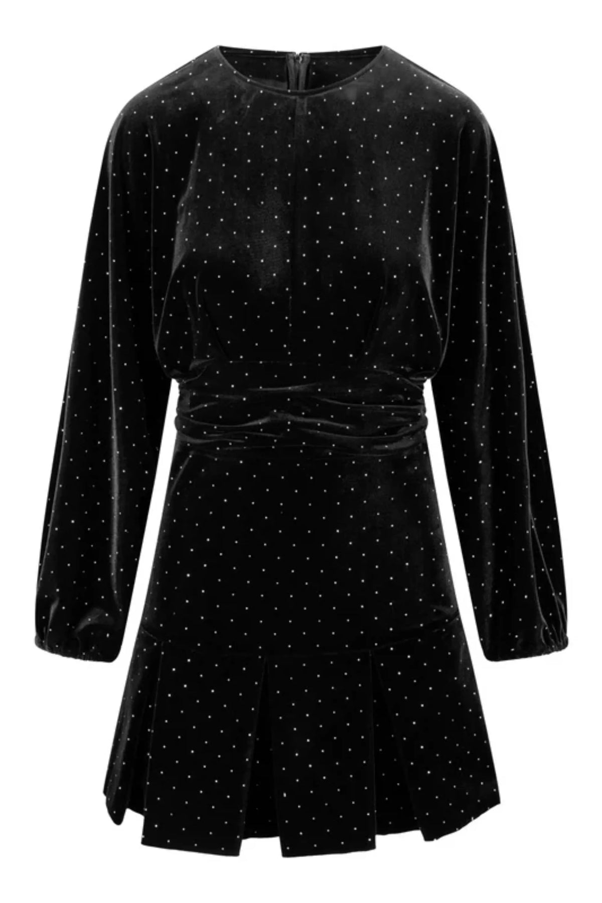 Jamal Stud Velour Dress - Black
