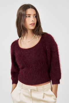 Antonia Chunky Tee - Oxblood