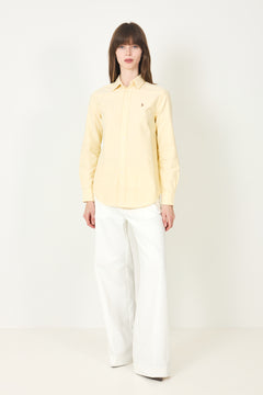 Classic-Long Sleeve-Button Front Shirt - Wicket Yellow