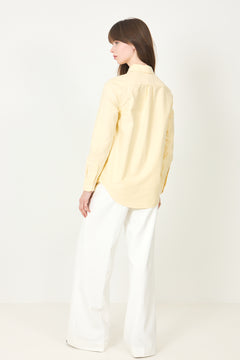 Classic-Long Sleeve-Button Front Shirt - Wicket Yellow
