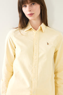 Classic-Long Sleeve-Button Front Shirt - Wicket Yellow