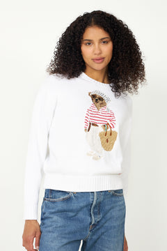 Polo Bear Crewneck Sweater - White Multi