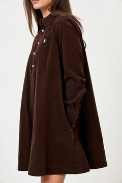 Woven-A Line-Dresses - Dark Brown