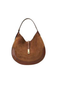 Large Suede Polo Id Shoulder Bag - Cinnamon/Cuoio