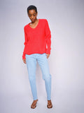 Thora V-Neck Knit - Chinese Red