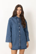 Mary Dress Long Sleeve - Freshwater Blue