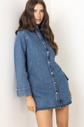 Mary Dress Long Sleeve - Freshwater Blue