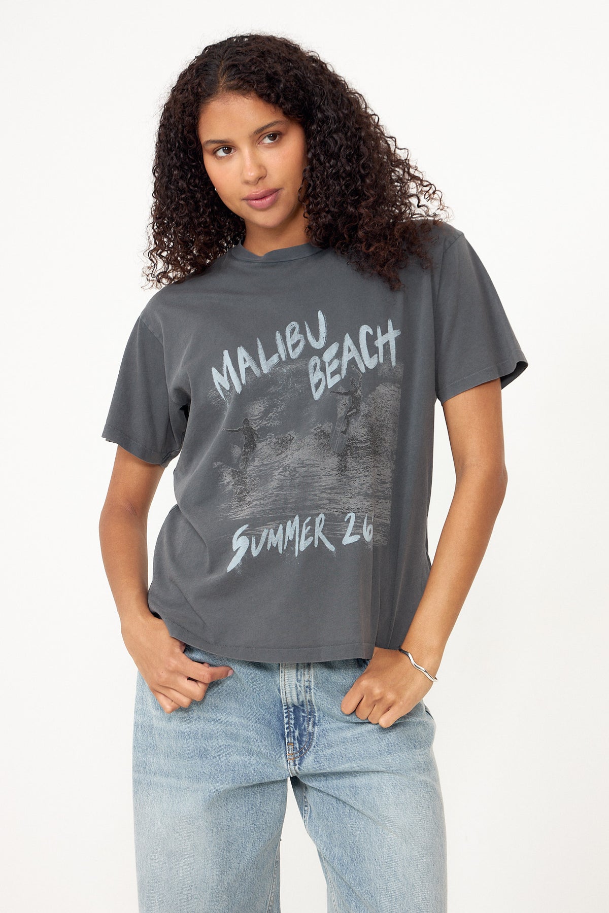 Anine Bing Cade Tee Surfer Black Blue - Washed Black