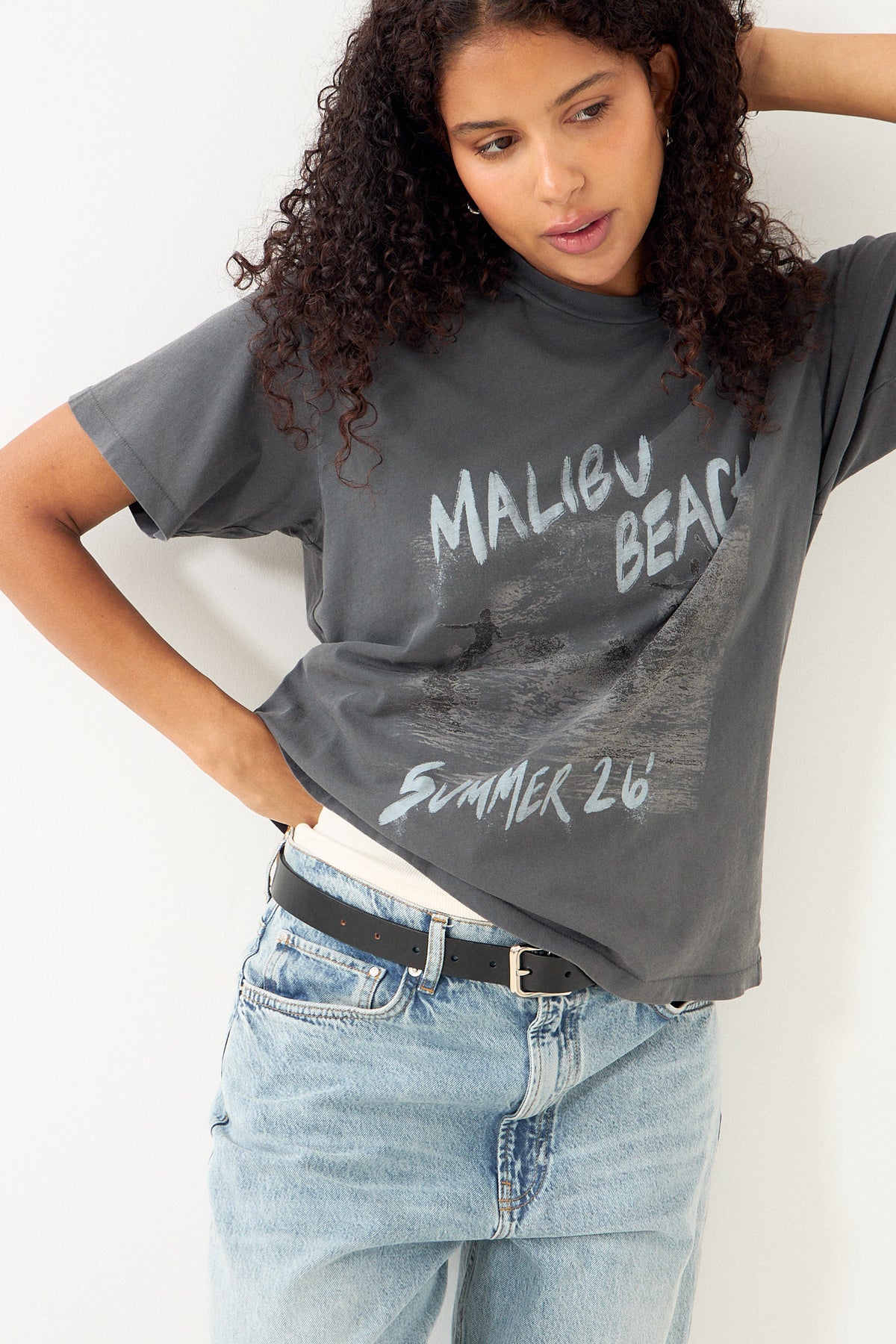 Anine Bing Cade Tee Surfer Black Blue - Washed Black