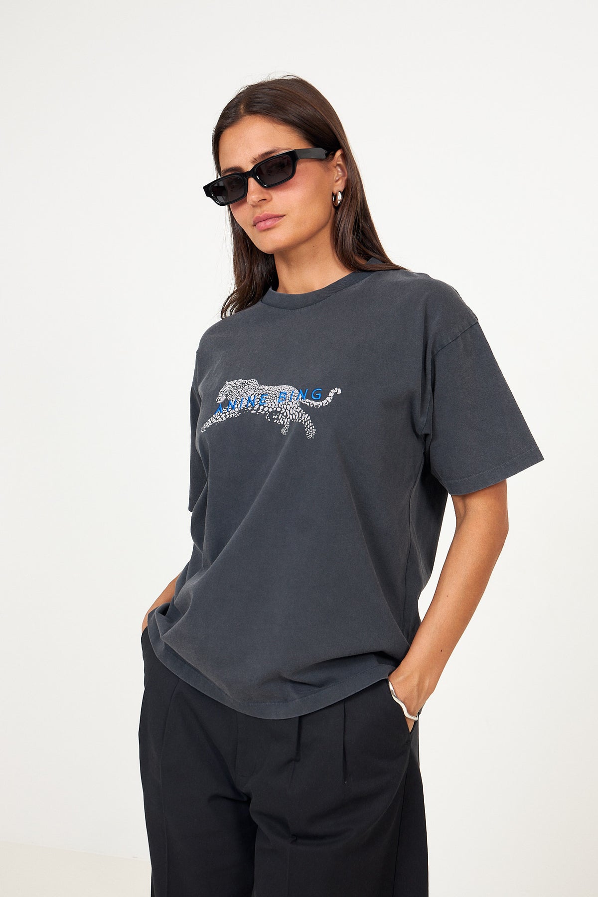 Cade Tee Leopard - Washed Black