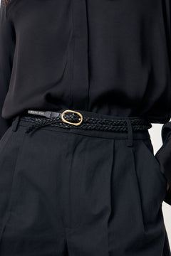 Small Double Signature Link Belt Braided - Black