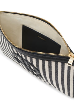 Lili Pouch - White And Black Stripe
