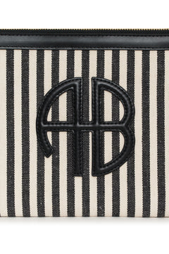 Lili Pouch - White And Black Stripe