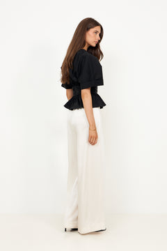 Annegret Poplin Blouse - Black