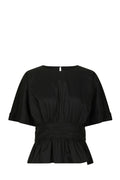 Annegret Poplin Blus - Svart