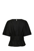 Annegret Poplin Blus - Svart